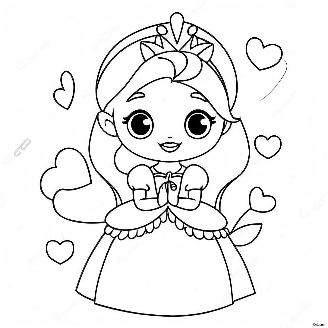 Adorable Disney Princess Valentines Coloring Page 2052 1687