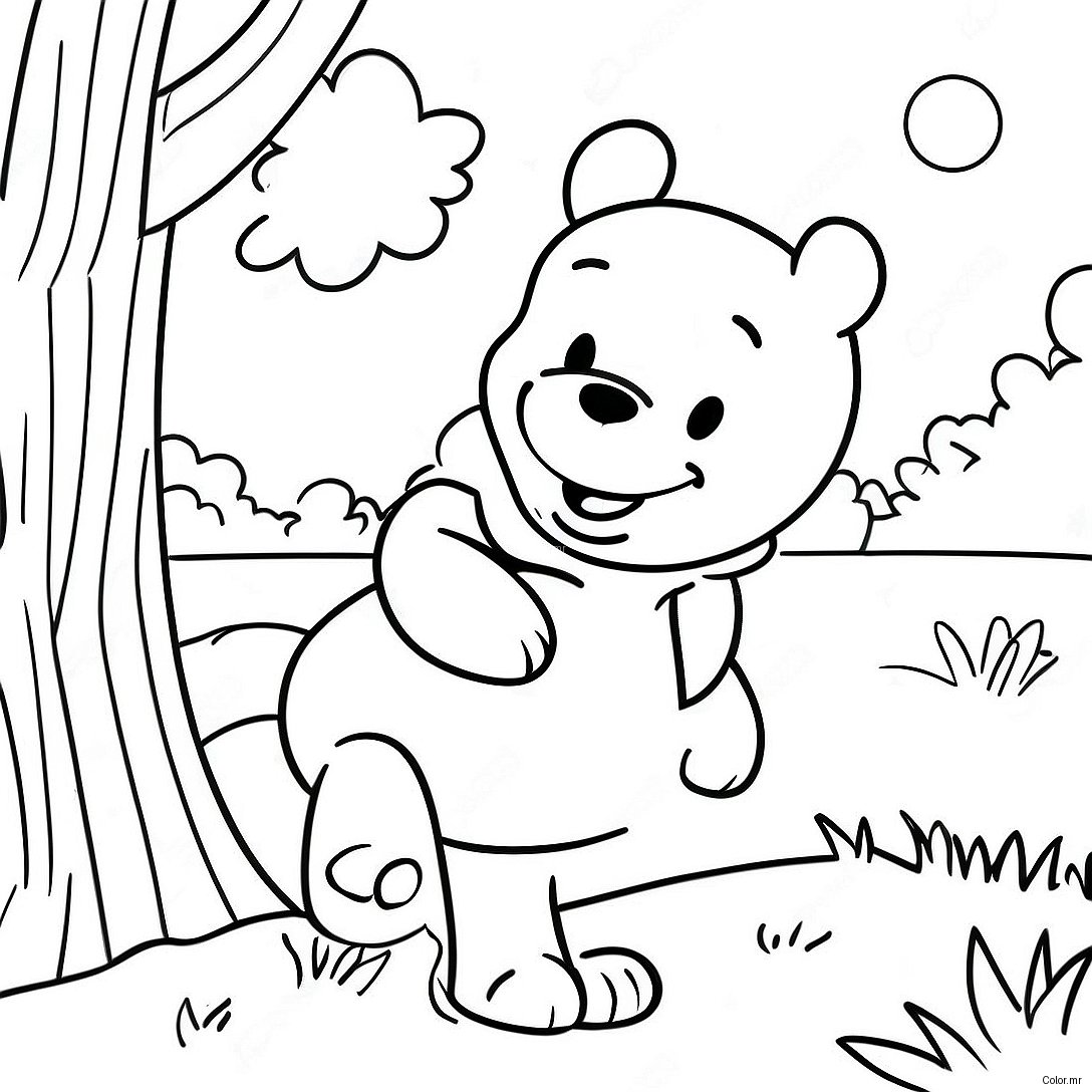 Adventurous Winnie The Pooh In The Hundred Acre Wood Coloring Page 19609 18339
