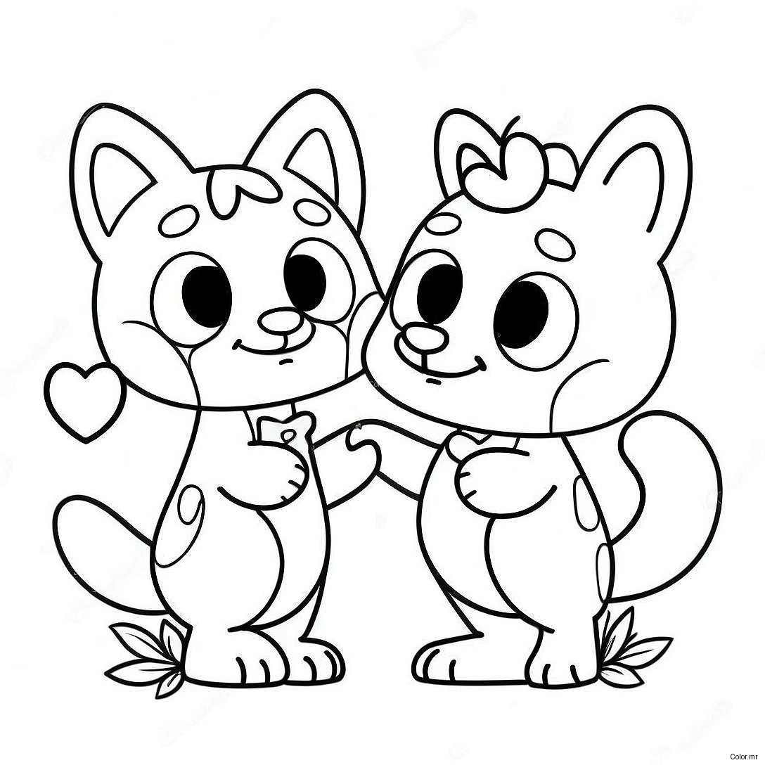 Bluey And Bingo Valentine Adventure Coloring Page 5193 4167