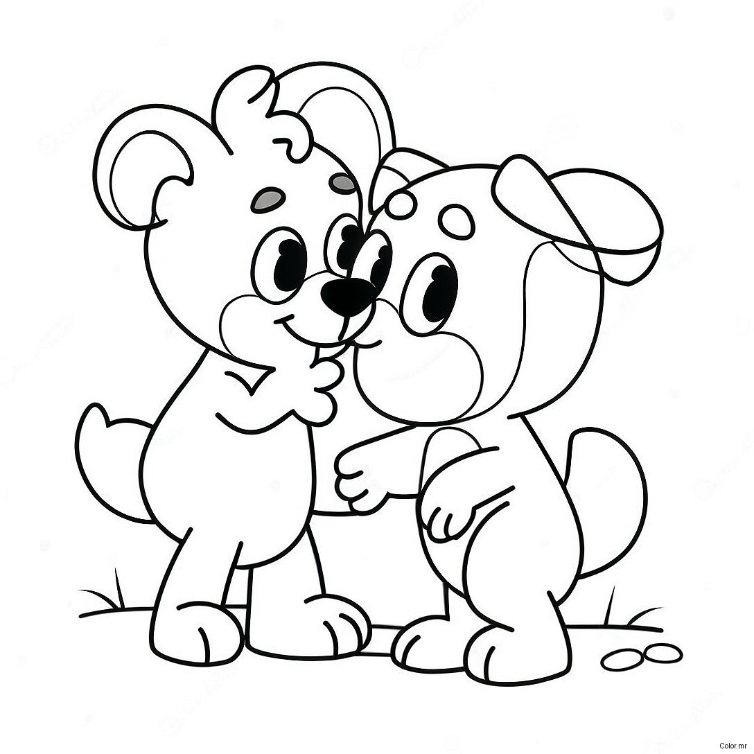 Bluey And Bingo Valentine Adventure Coloring Page 5193 4168