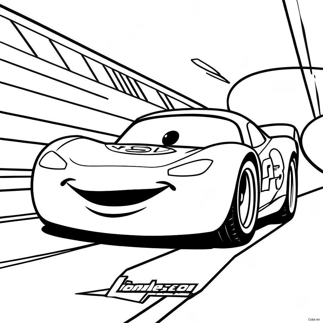 Cars 3 Lightning Mcqueen Racing Action Coloring Page 59606 49473