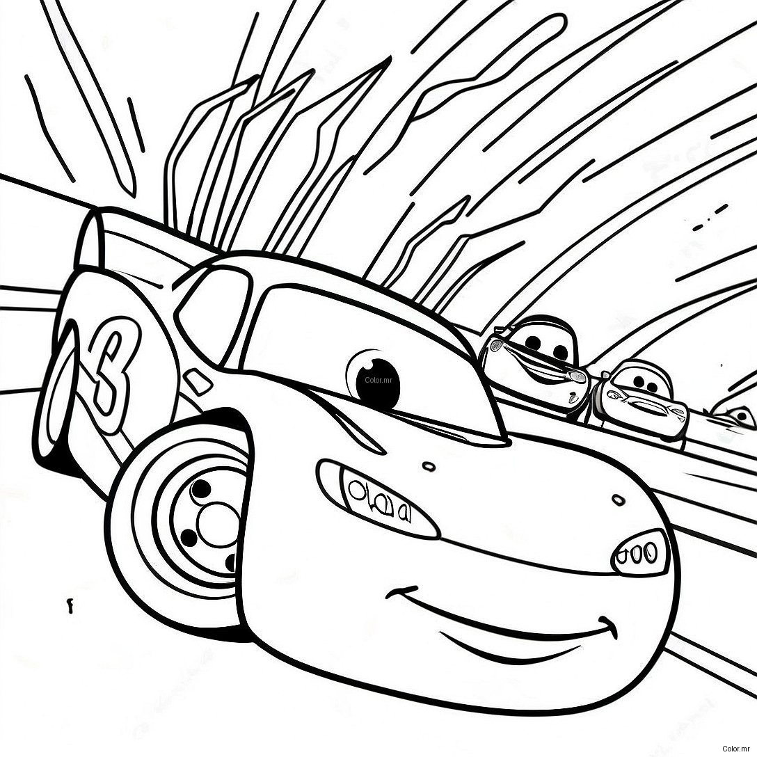 Cars 3 Lightning Mcqueen Racing Action Coloring Page 59606 49475