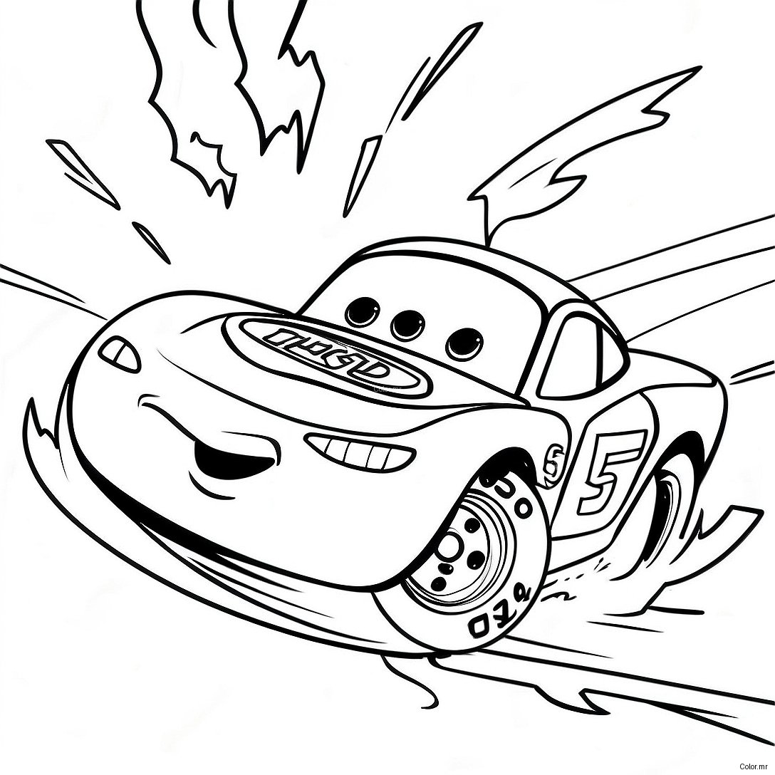 Cars 3 Lightning Mcqueen Racing Action Coloring Page 59606 49476