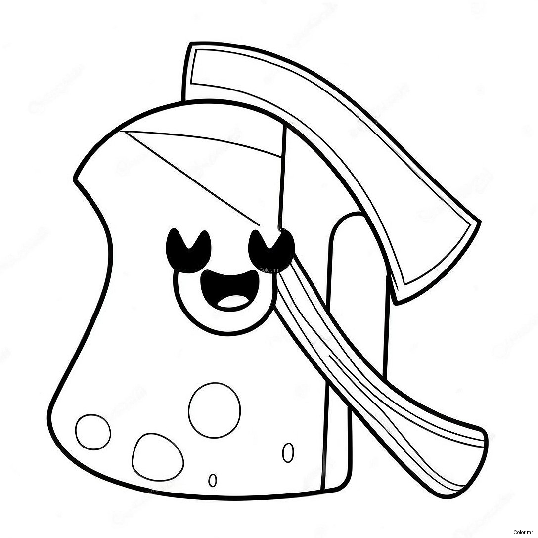 Cartoon Axe With Smiley Face Coloring Page 65571 54183