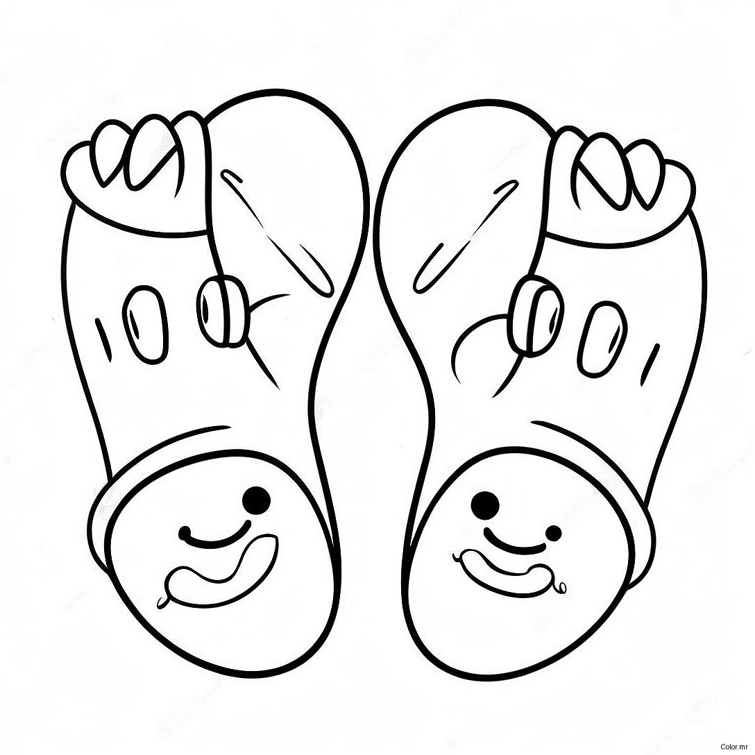 Cartoon Feet With Funny Socks Coloring Page 28436 25773