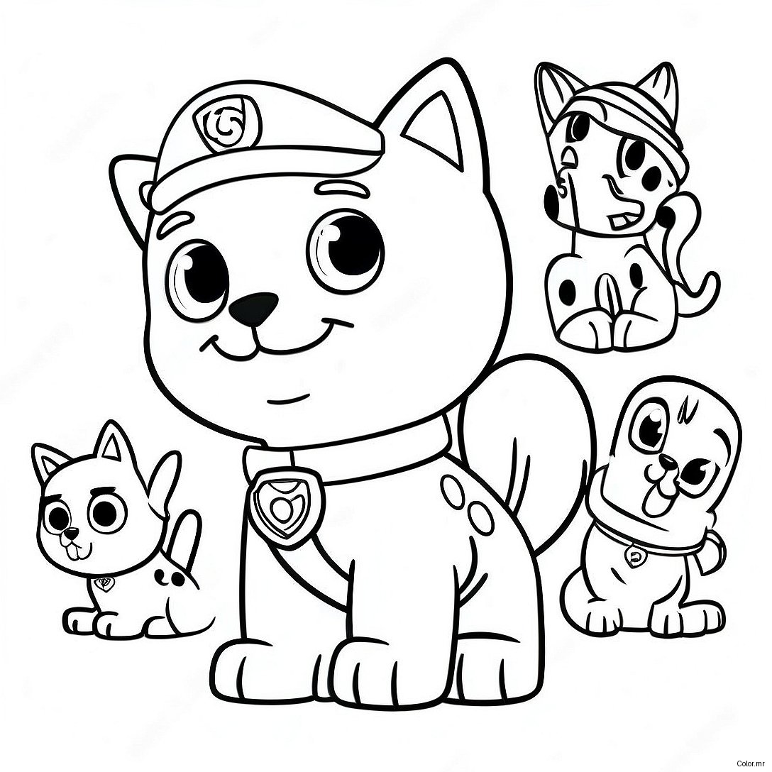 Charming Cat Pack Paw Patrol Coloring Page 64951 53685