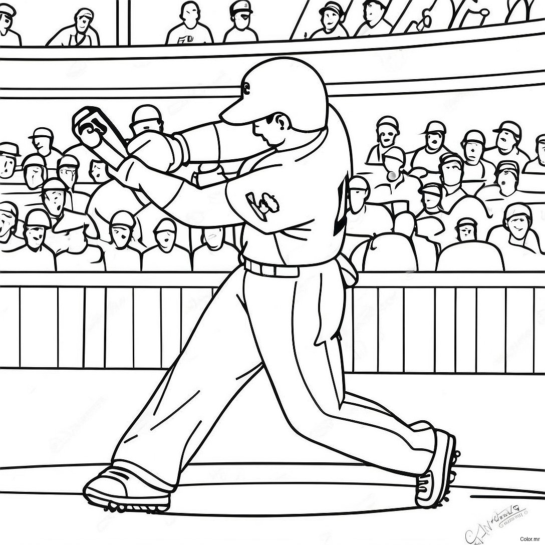Chicago Cubs Player Hitting A Home Run Coloring Page 20342 18897