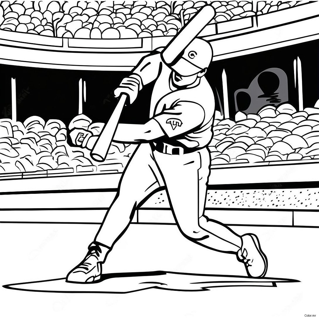 Chicago Cubs Player Hitting A Home Run Coloring Page 20342 18898