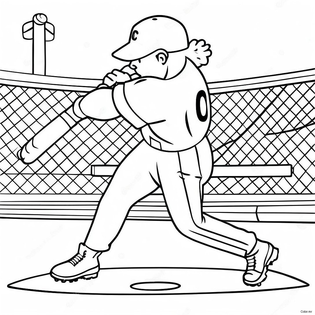 Chicago Cubs Player Hitting A Home Run Coloring Page 20342 18899