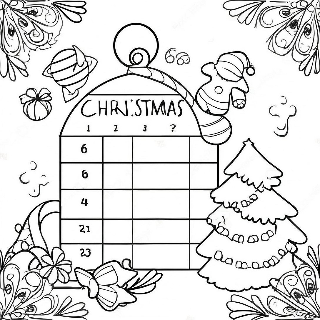 Christmas Countdown Calendar Coloring Page 19538 18280