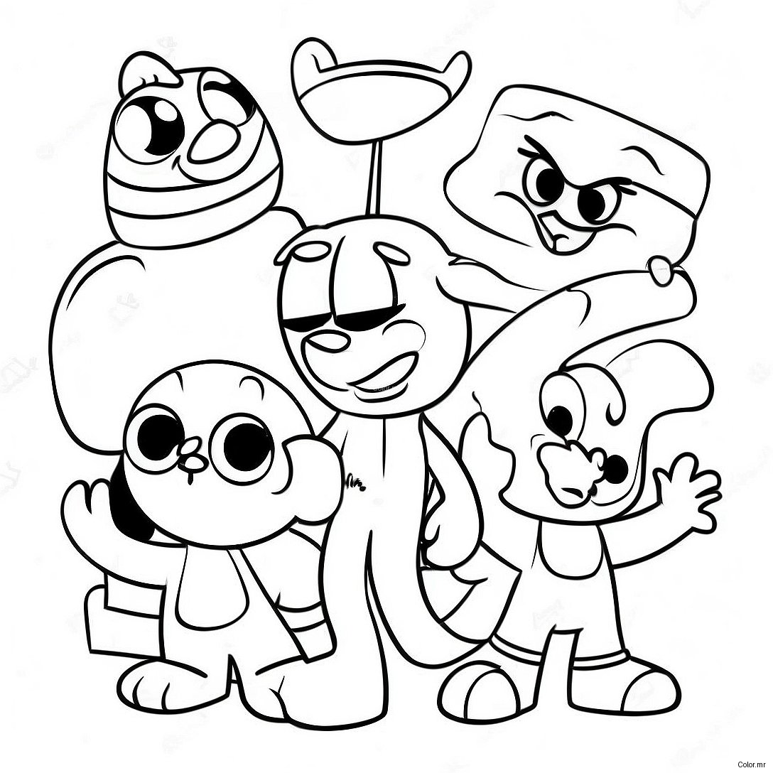 Classic 90 S Cartoon Characters Coloring Page 24495 22500
