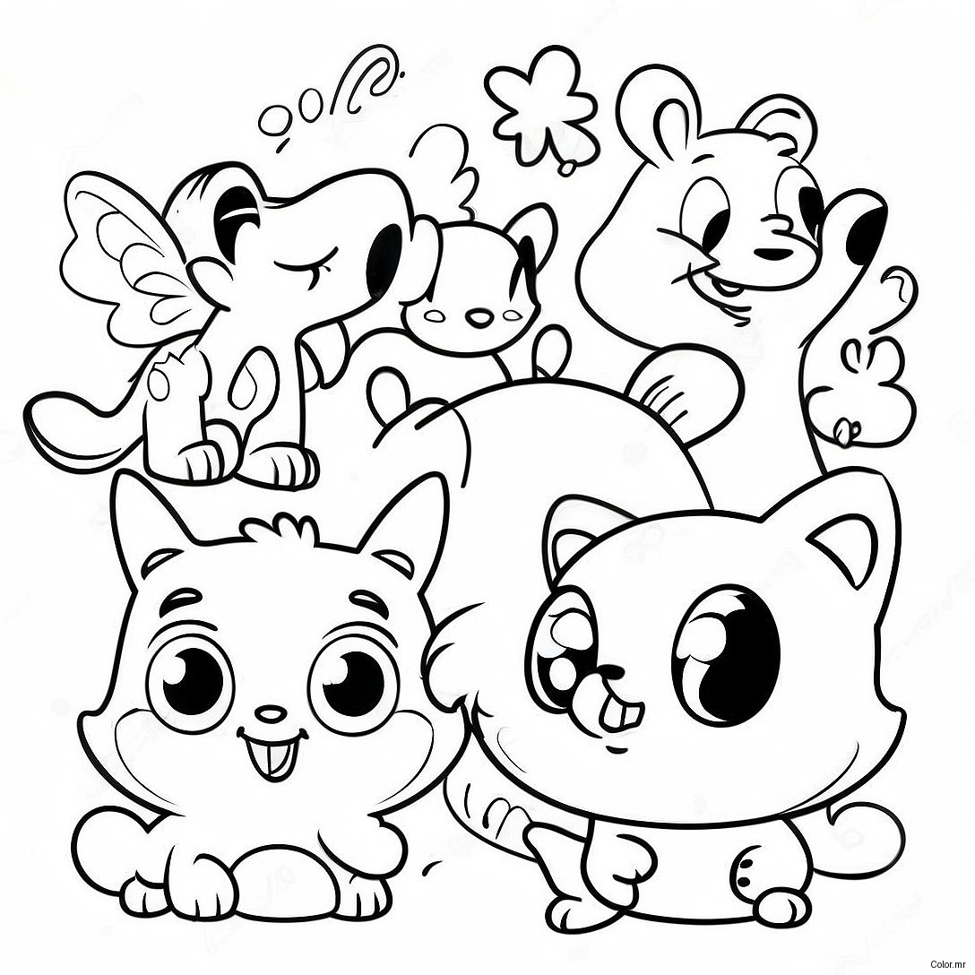 Colorful 80s Cartoon Animals Coloring Page 40999 33956