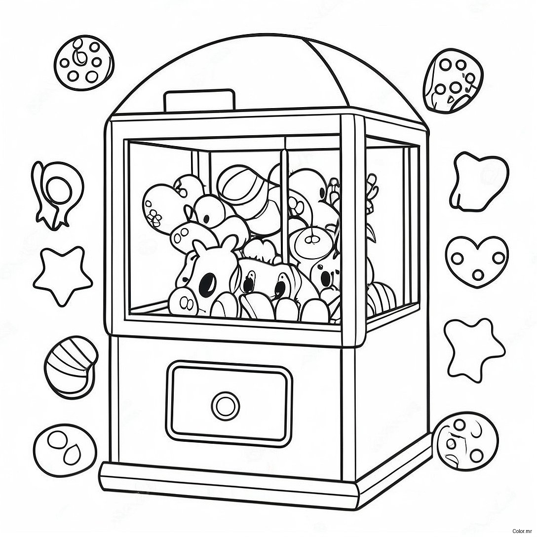 Colorful Claw Machine With Toys Coloring Page 45404 37714