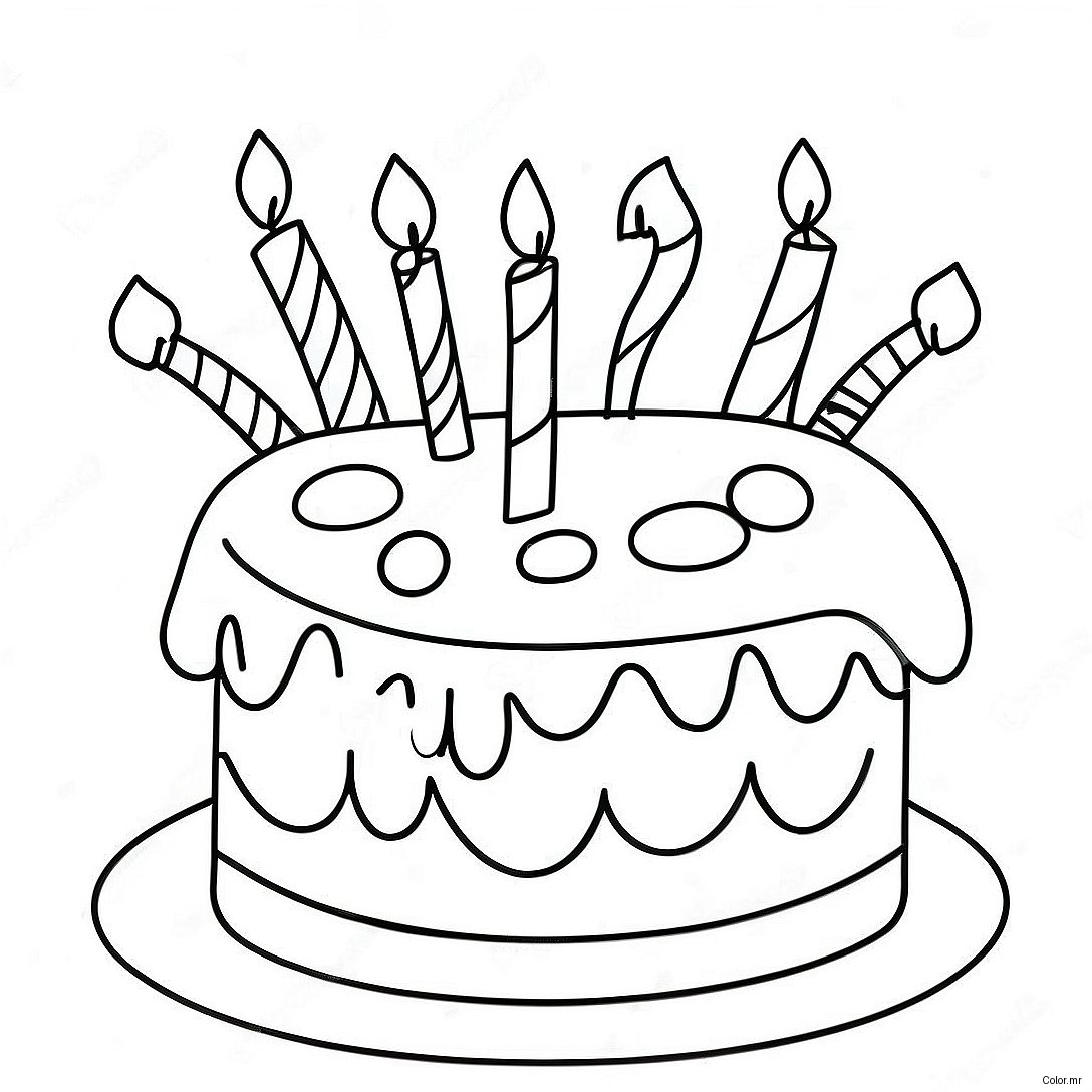 Colorful Happy 10th Birthday Cake Coloring Page 30899 27715