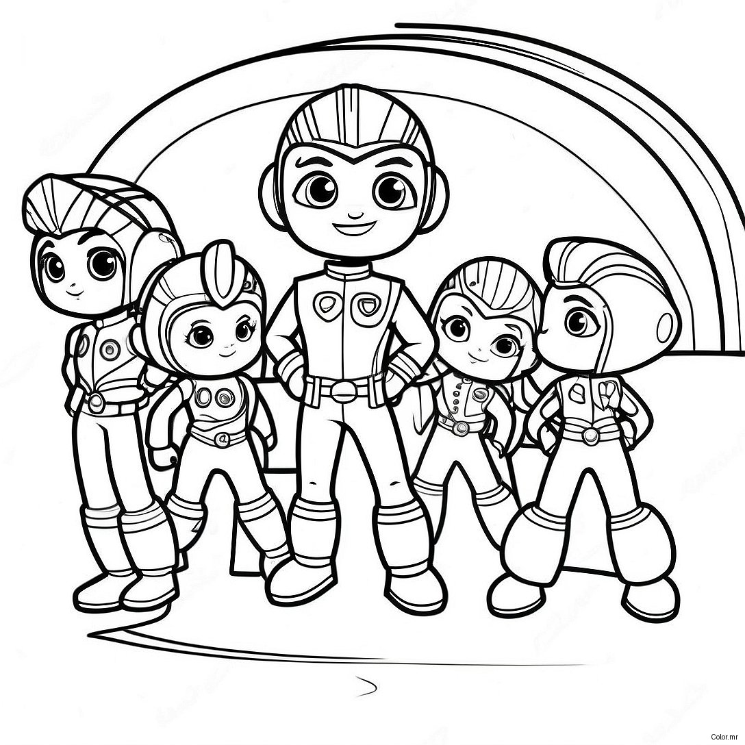 Colorful Rainbow Rangers Adventure Coloring Page 5614 4487