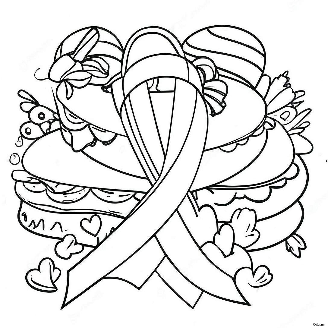 Colorful Red Ribbon Week Celebration Coloring Page 17926 15026