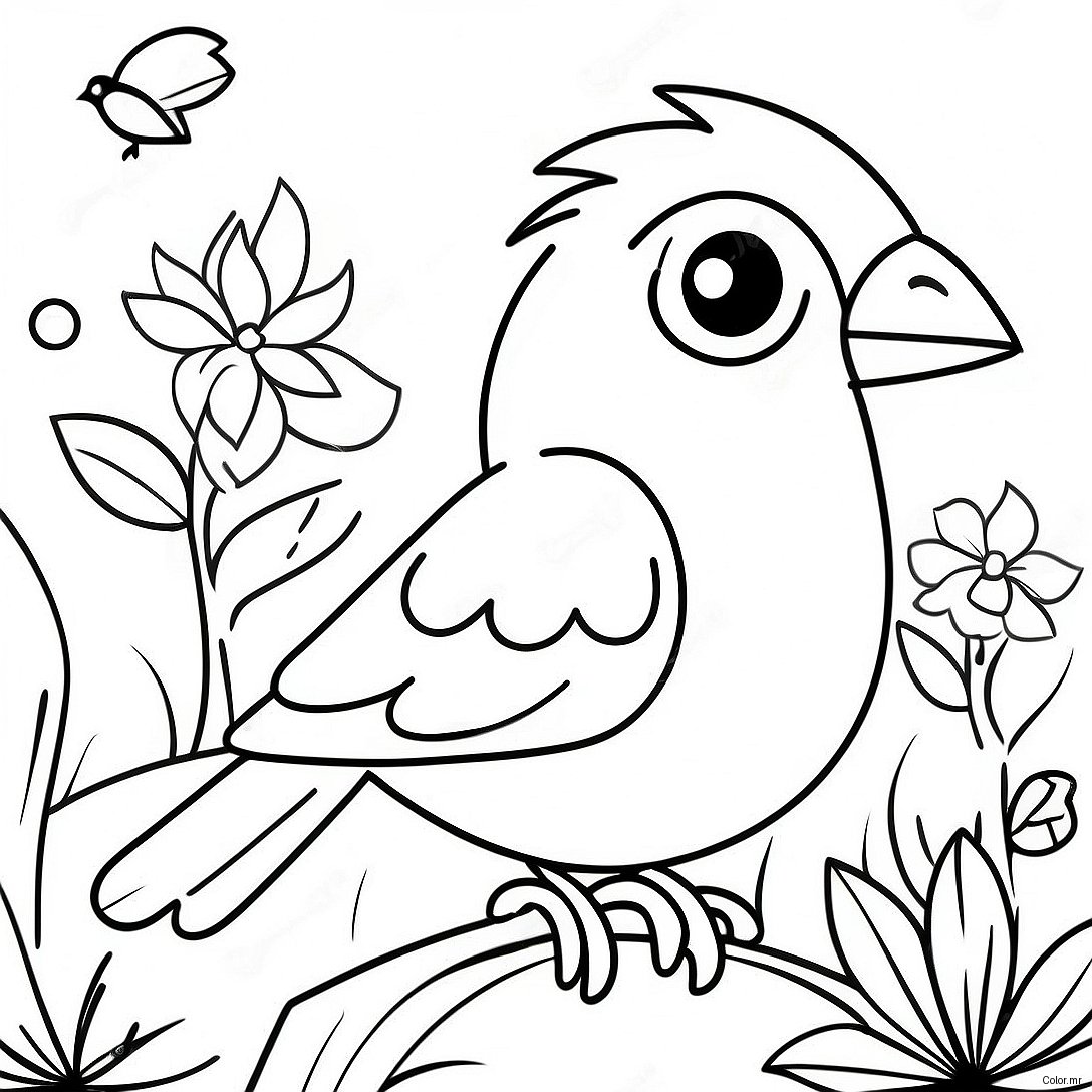 Colorful Tropical Birds And Bright Flowers Coloring Page 28867 26110