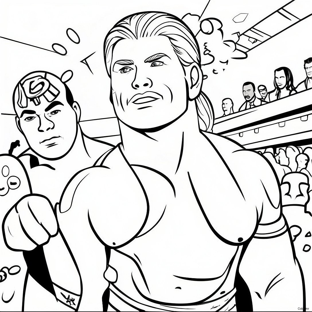 Colorful Wwe Wrestler Hidden Objects Coloring Page 7525 6119