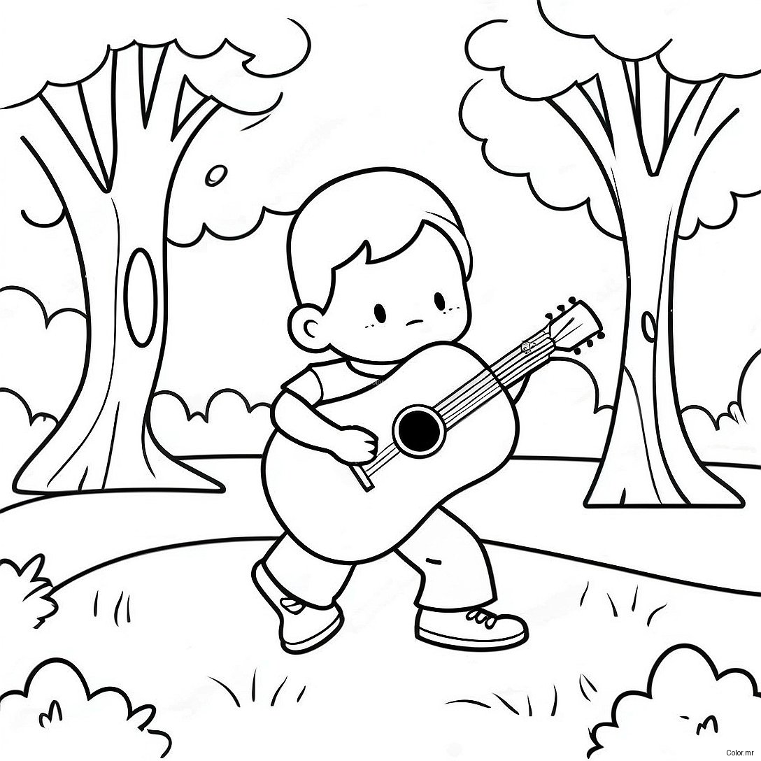Cool Boywithuke Playing In The Park Coloring Page 52957 44048