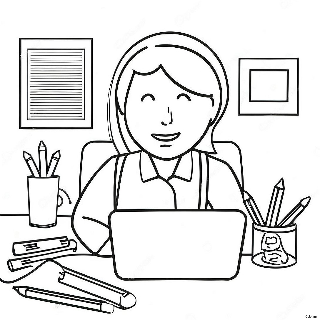Creative Administrative Professionals Day Coloring Page 47795 39739