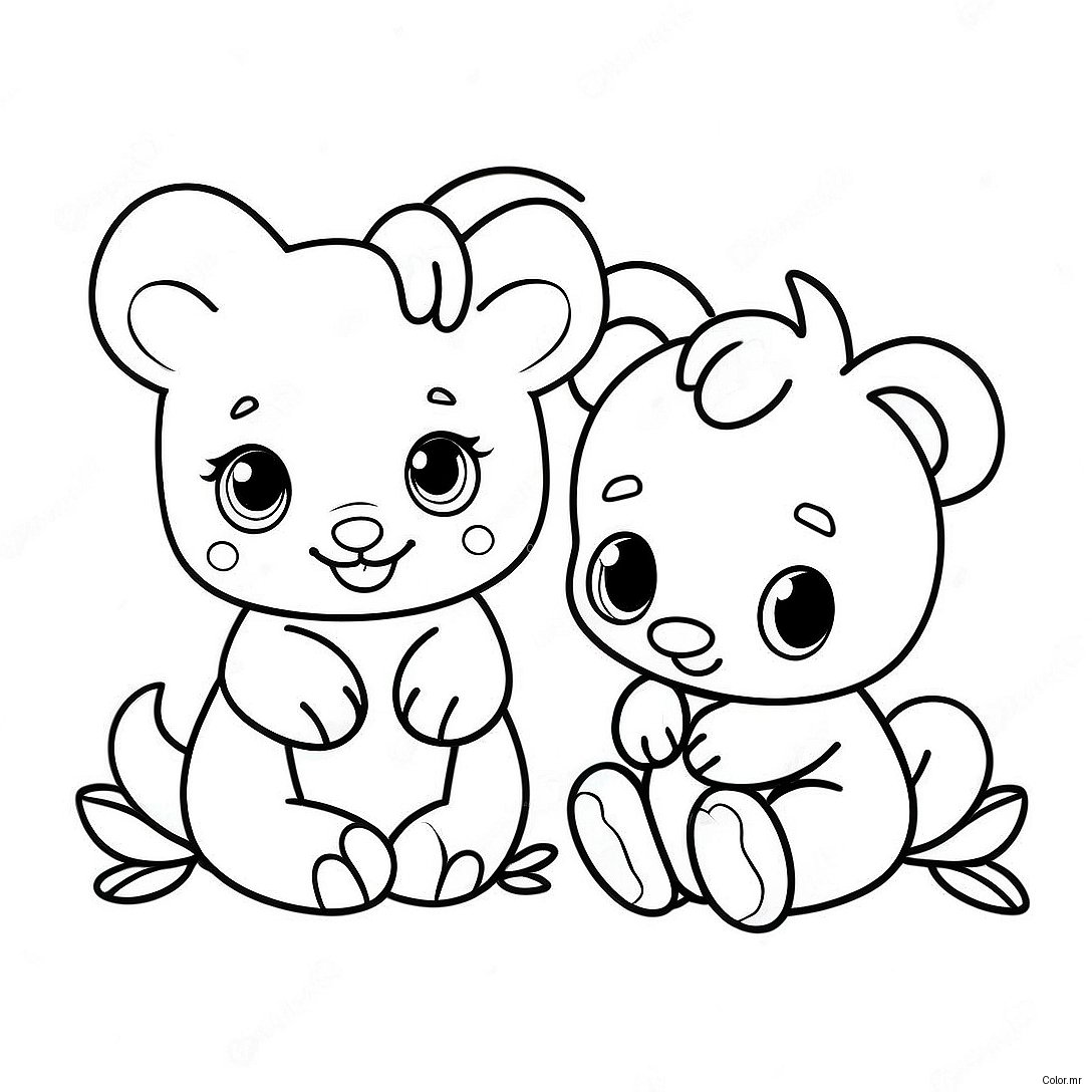 Cute Baby Animals Precious Moments Coloring Page 43503 36198