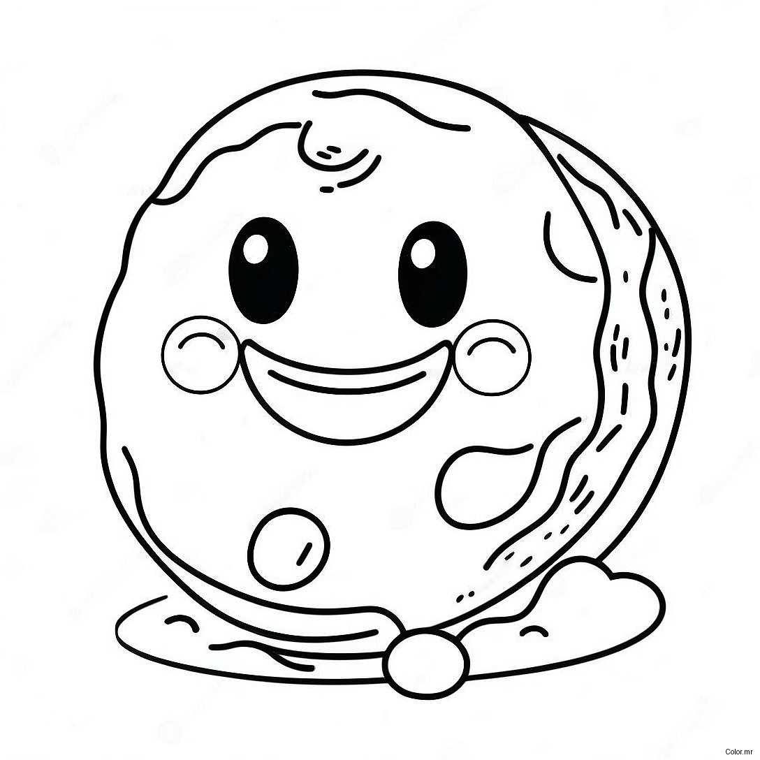 Cute Chocolate Chip Cookie With Smile Coloring Page 34343 28539