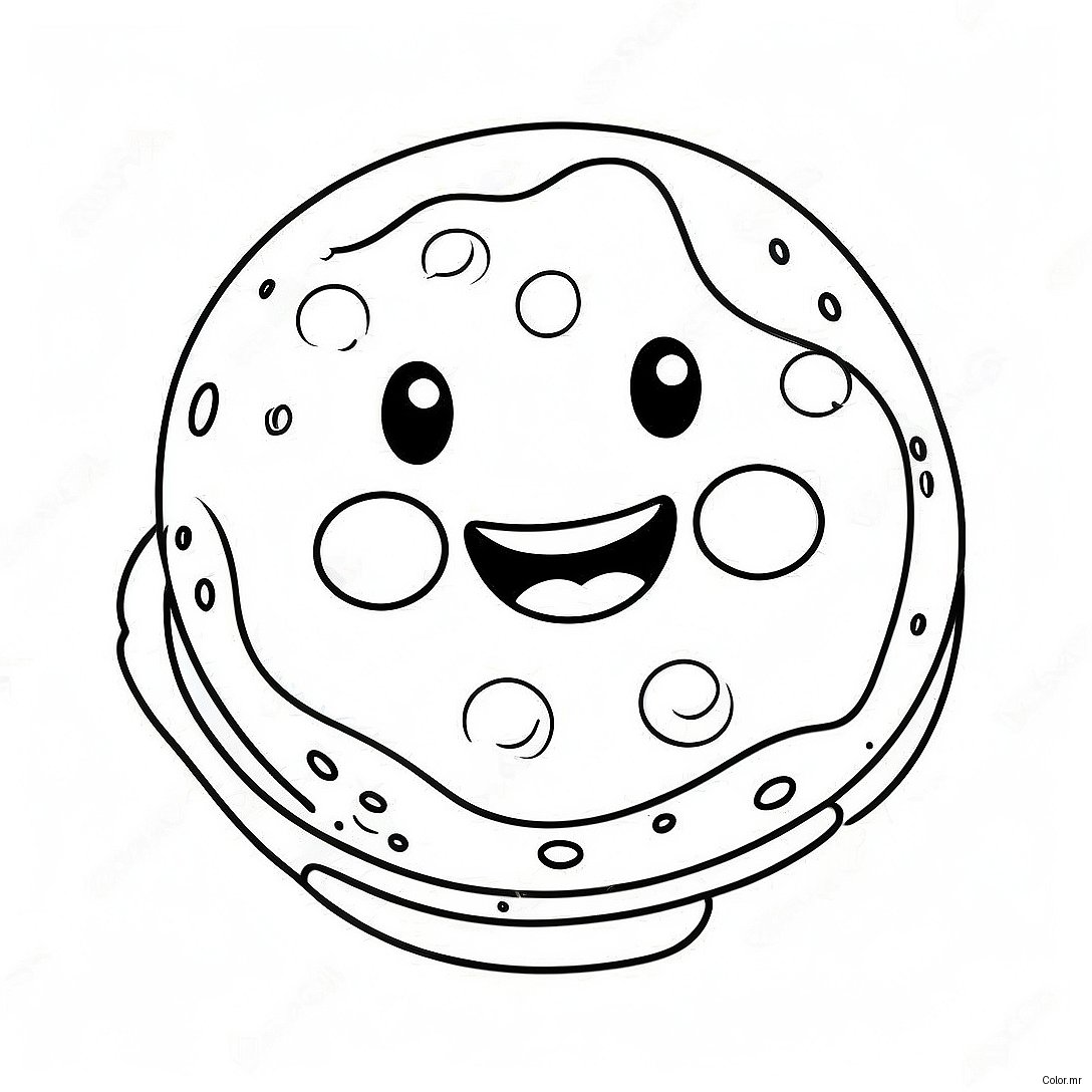 Cute Chocolate Chip Cookie With Smile Coloring Page 34343 28614
