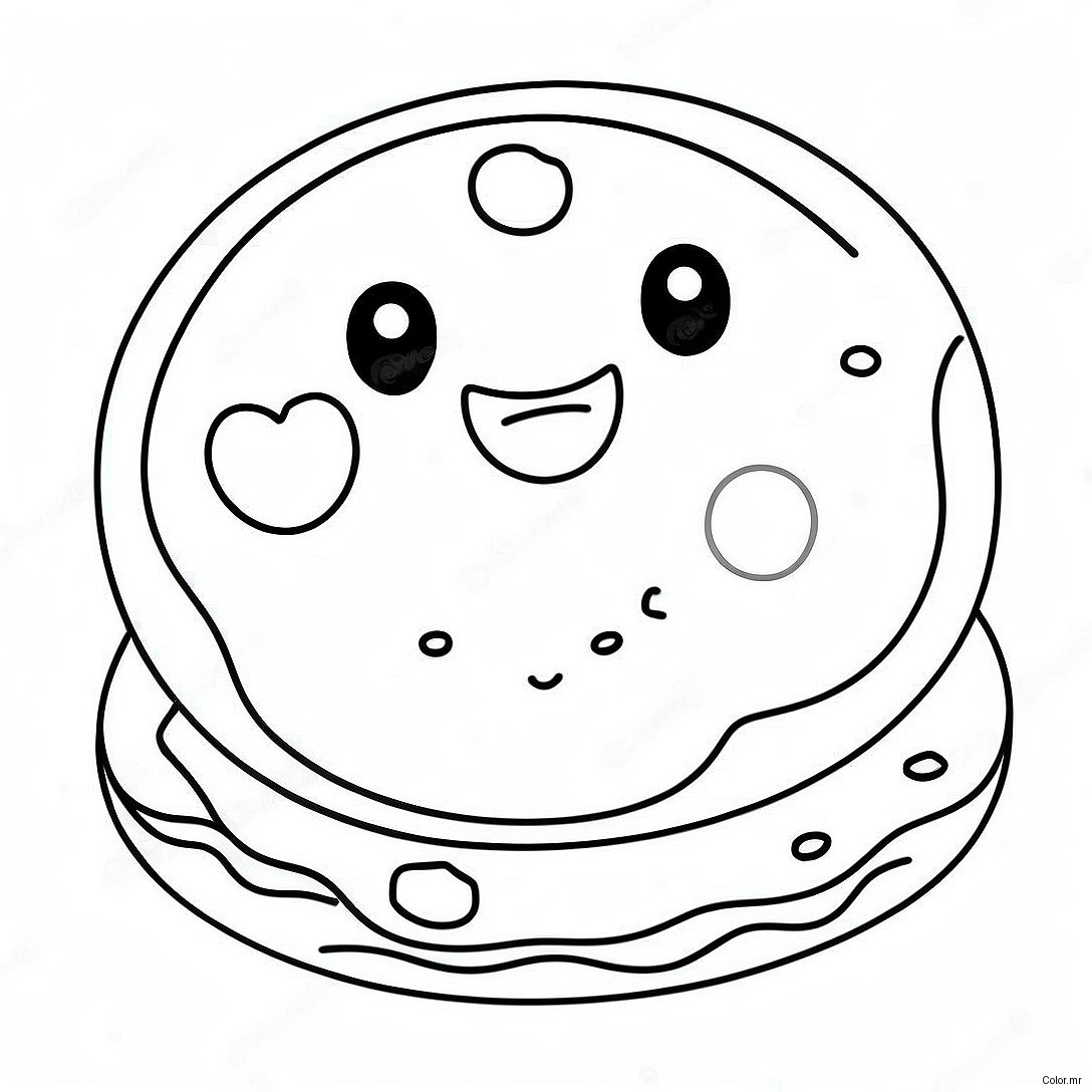 Cute Chocolate Chip Cookie With Smile Coloring Page 34343 28615