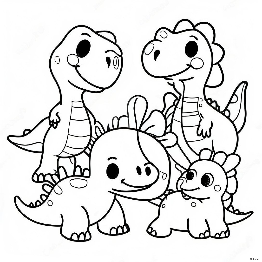 Cute Dinosaur Family Thanksgiving Coloring Page 68593 56566