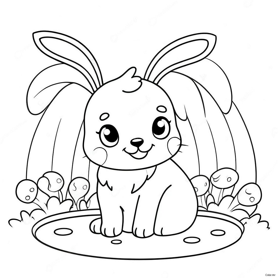 Cute Easter Puppy With Bunny Ears Coloring Page 63840 52819