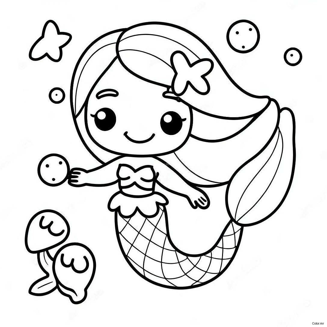 Cute Mermaid Lol Pets Underwater Coloring Page 41380 34347