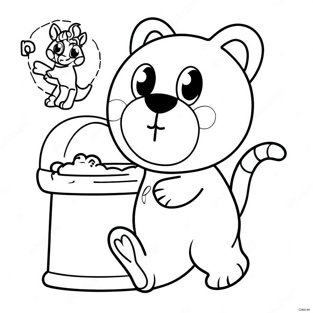 Cute Potty Training Characters Coloring Page 18516 15508