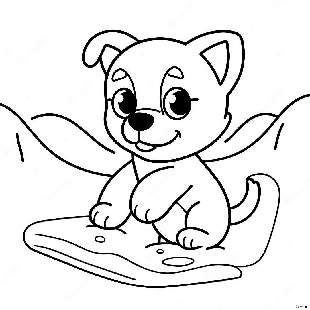 Cute Sled Dog Puppy Playing In Snow Coloring Page 60497 50188