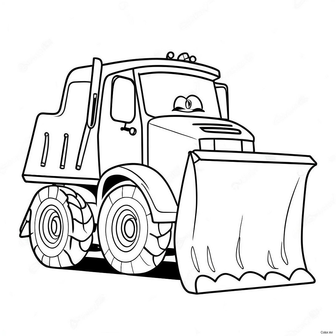 Cute Snow Plow With Snowflakes Coloring Page 41430 34388