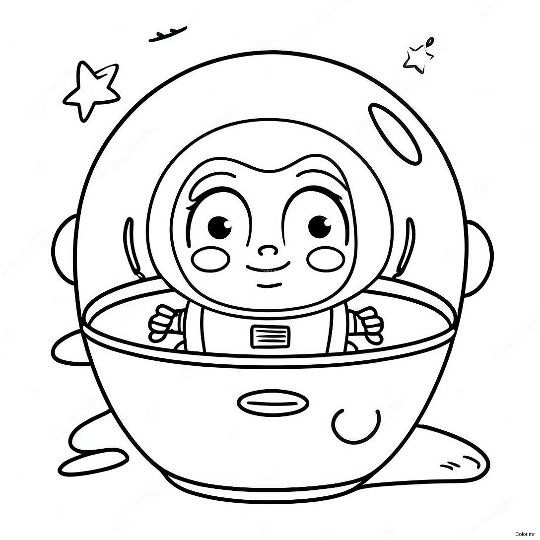 Cute Toy Story Alien In Spaceship Coloring Page 69994 57884