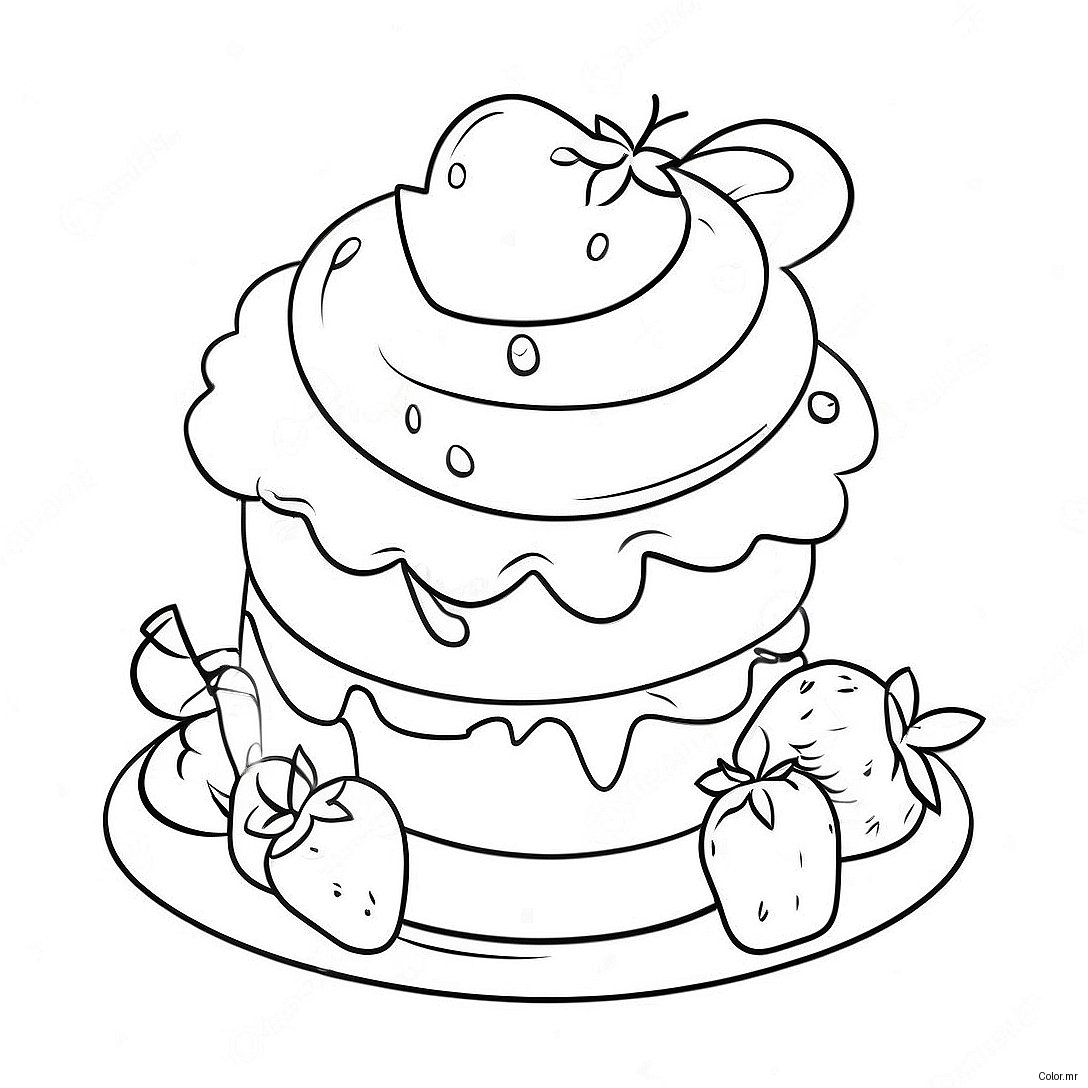 Delicious Strawberry Shortcake With Cherry Jam Coloring Page 38217 31787