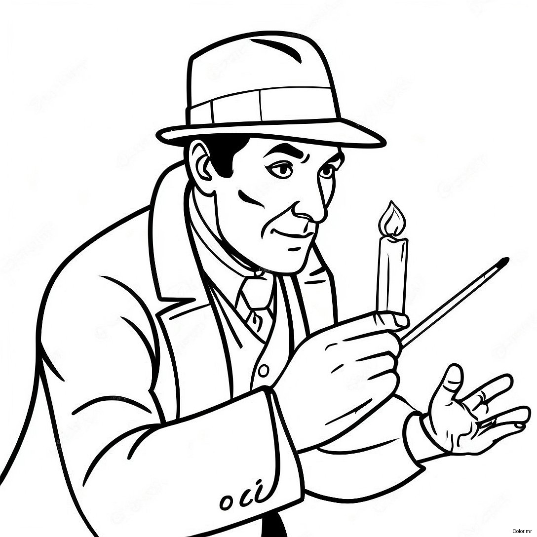 Detective Sherlock Holmes Solving A Mystery Coloring Page 40929 33893