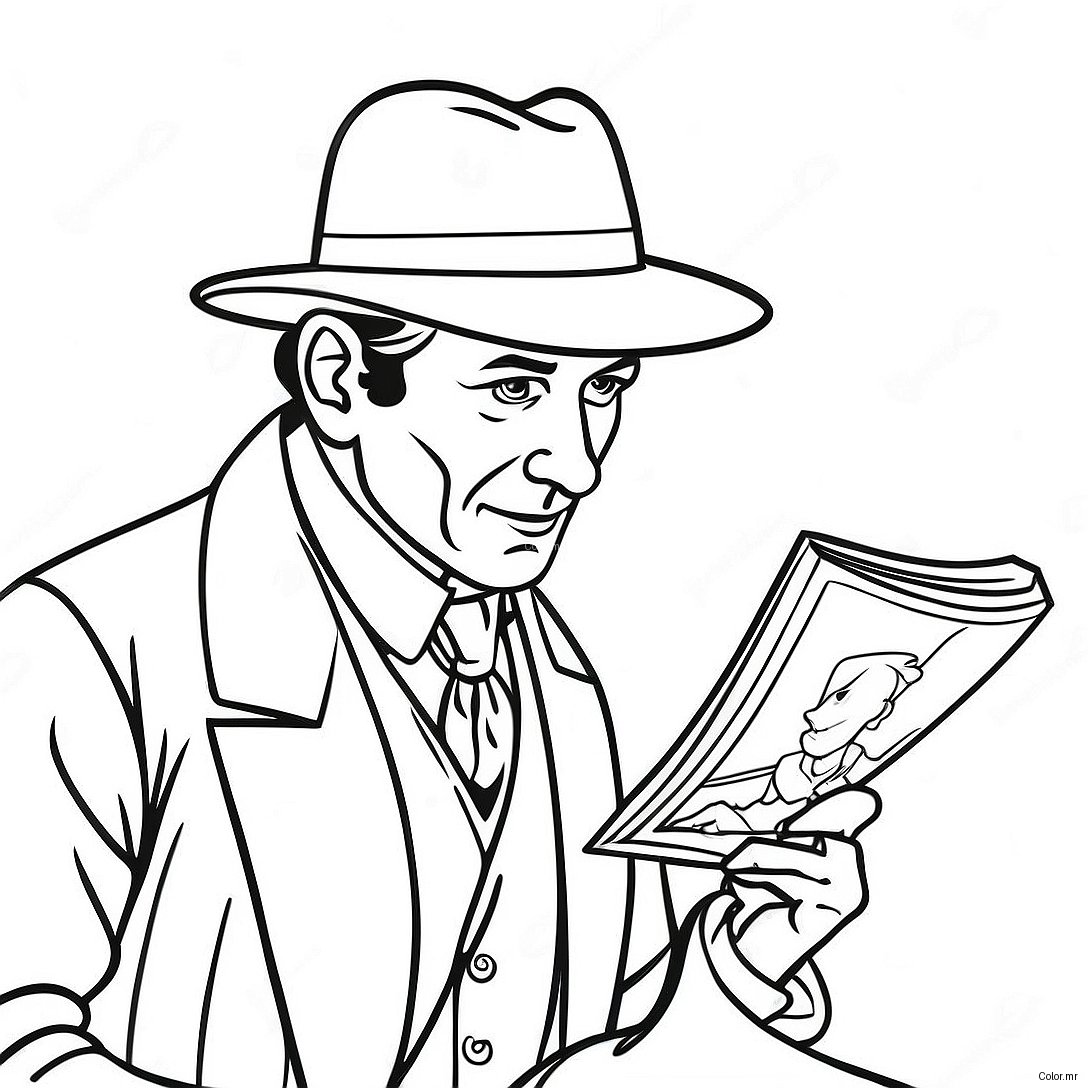 Detective Sherlock Holmes Solving A Mystery Coloring Page 40929 33896