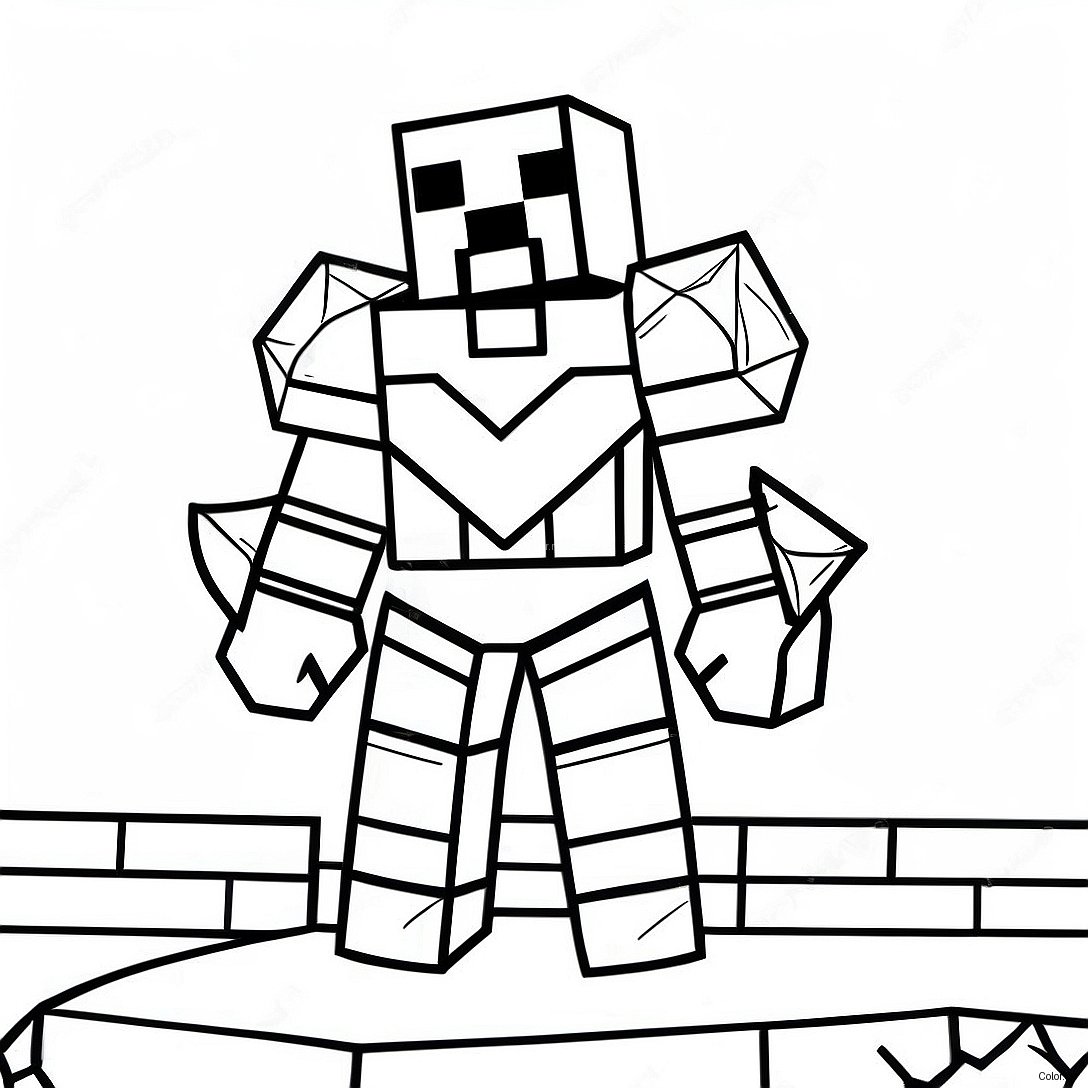 Diamond Armor Minecraft Steve Coloring Page 36674 30562