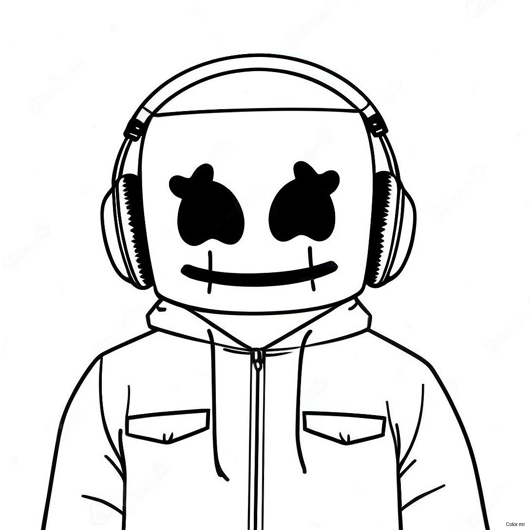 Dj Marshmello With Colorful Headphones Coloring Page 30789 27625