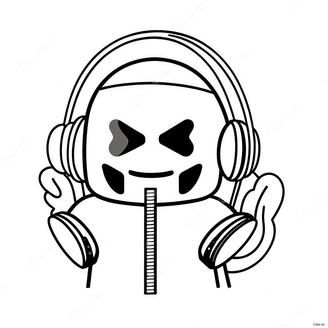 Dj Marshmello With Colorful Headphones Coloring Page 30789 27628
