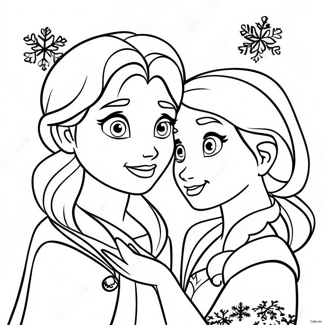 Elsa And Anna In Winter Wonderland Coloring Page 3580 2909