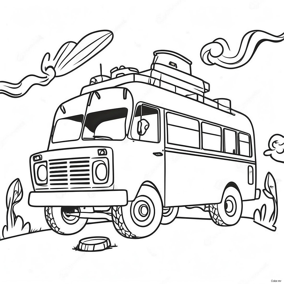 Epic Fortnite Battle Bus Adventure Coloring Page 73315 60527