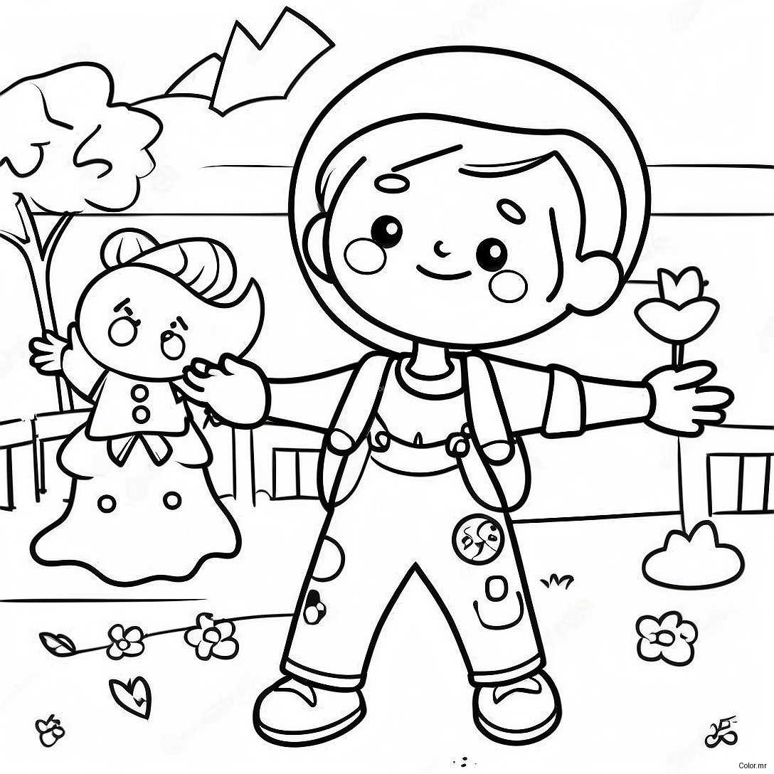 Excited Kids On First Day Of Preschool Coloring Page 5664 4528