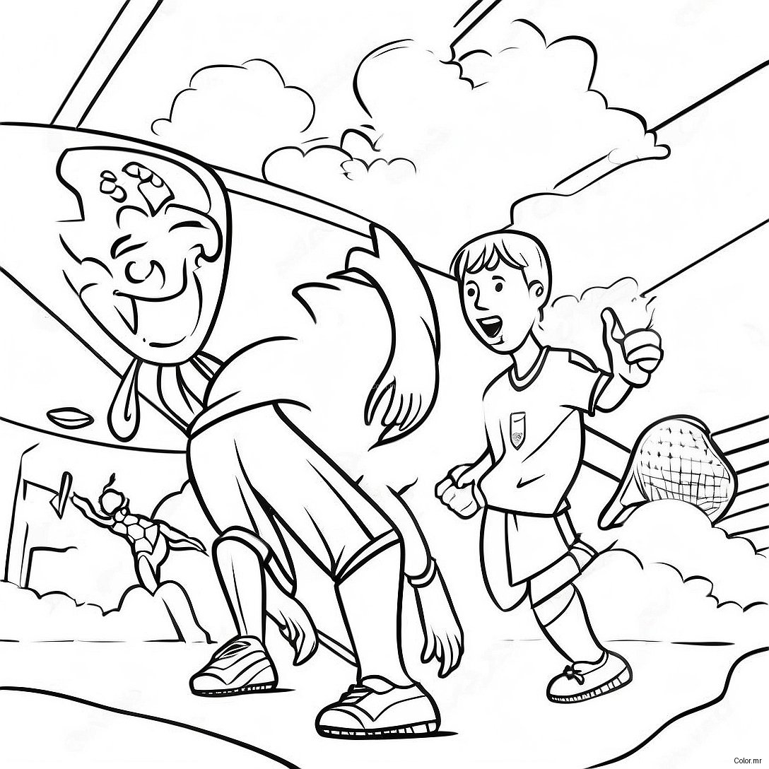 Exciting World Cup Soccer Match Coloring Page 11048 9056
