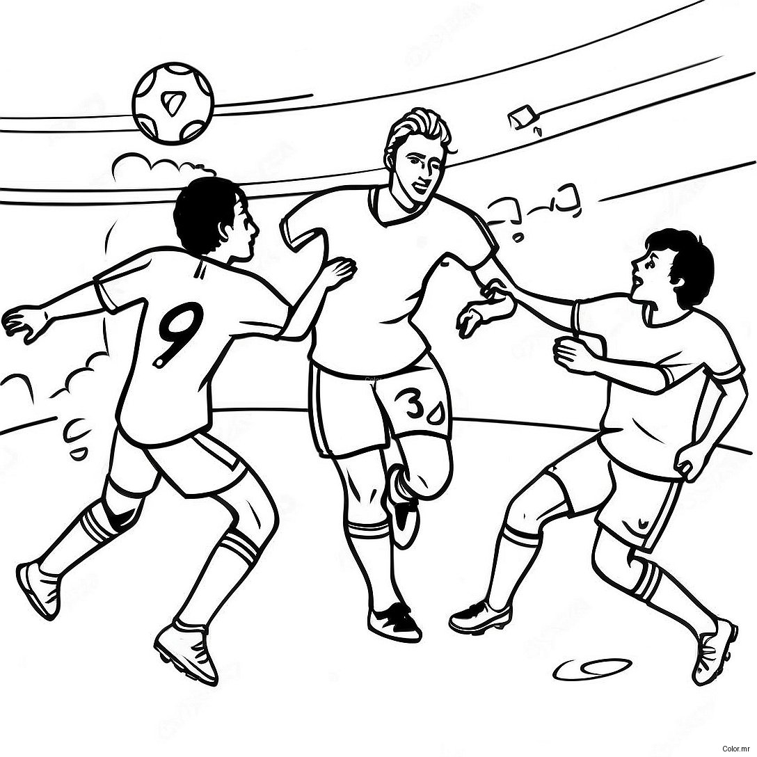 Exciting World Cup Soccer Match Coloring Page 24125 22201