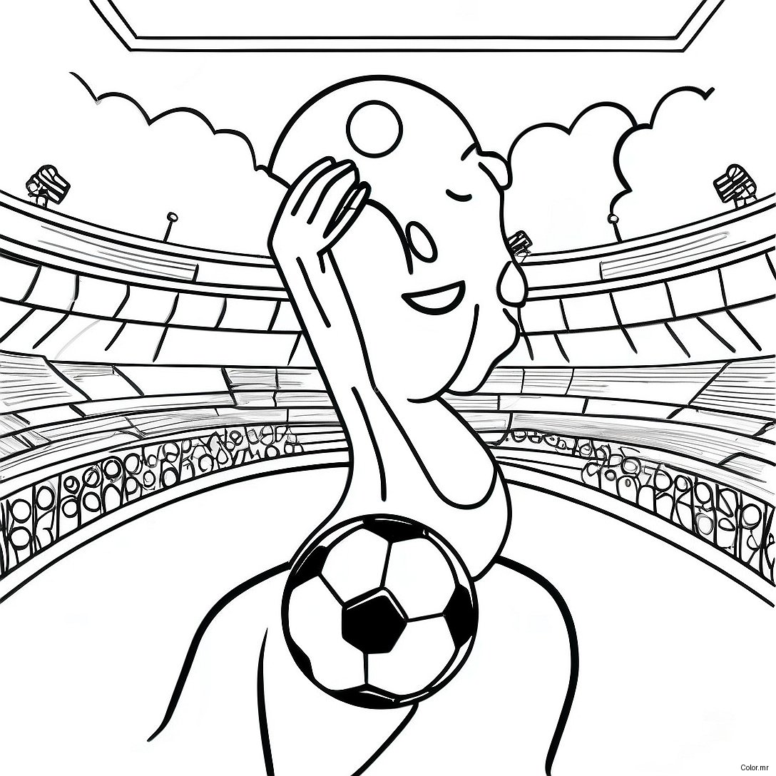 Exciting World Cup Soccer Match Coloring Page 24125 22202