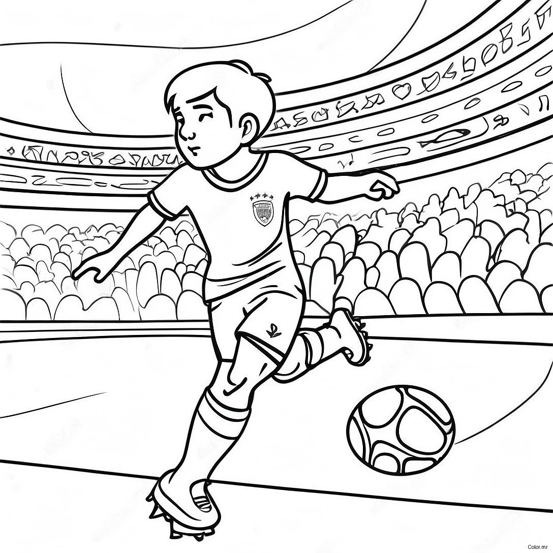 Exciting World Cup Soccer Match Coloring Page 24125 22204