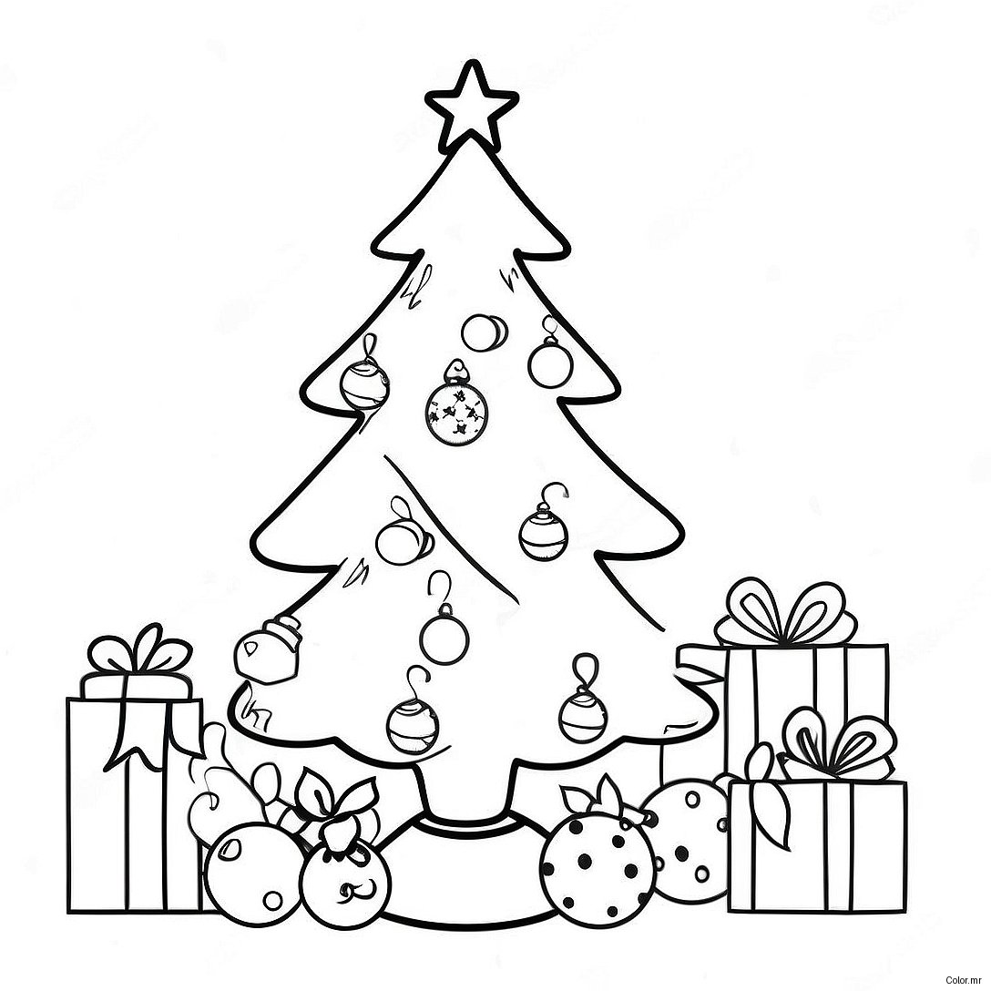 Festive Christmas Tree Countdown Coloring Page 19539 18283