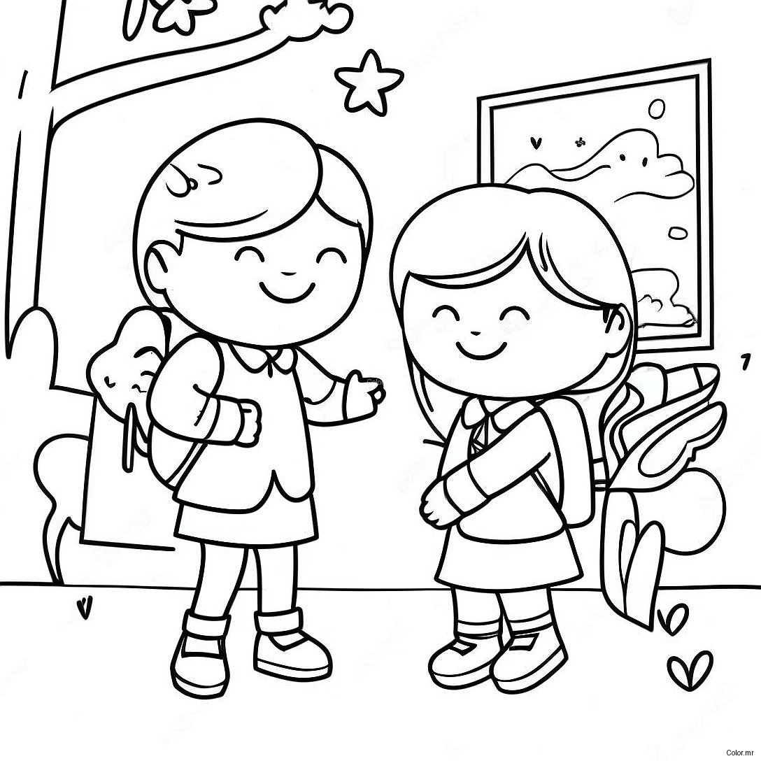 First Day Of School Kindergarten Coloring Page 9416 7686